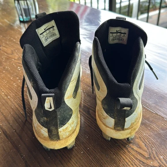 Nike Black and White High-Top Cleats - Picture 2 of 6